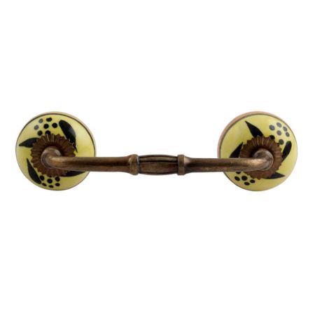 Black Leaf Ceramic Bridge Handle